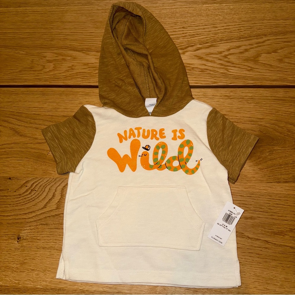 Nature is Wild Kids Hoodie T-Shirt - Brown